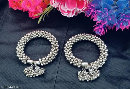 Silver Sterling Silver Kada  (Pack of 2)